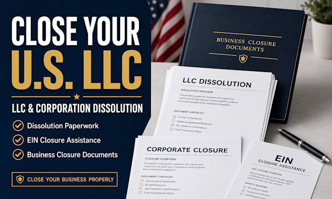 dissolve US llc or cancel corporation, close ein, llc reinstatement, amendment