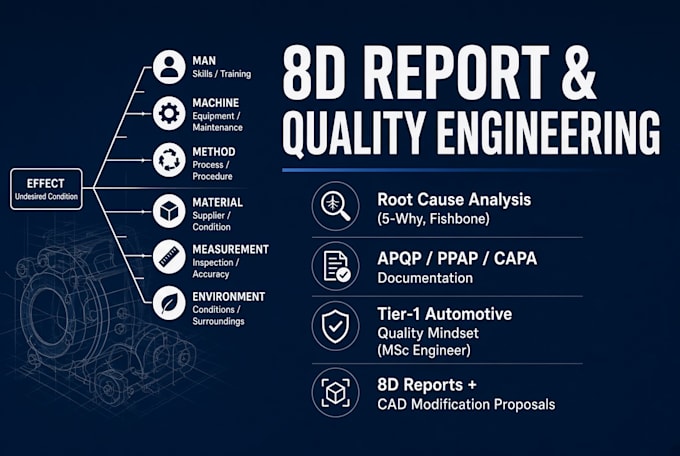 solve manufacturing quality issues and write 8d root cause analysis reports