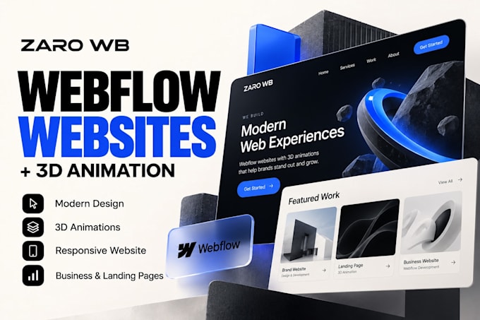 build a modern webflow website with interactive 3d animations