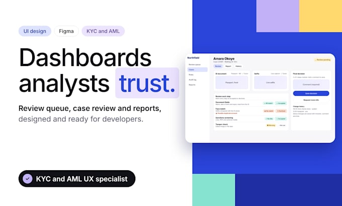 design a kyc compliance dashboard in figma
