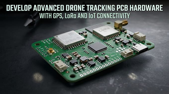 develop advanced drone tracking pcb hardware with gps, lora and iot connectivity