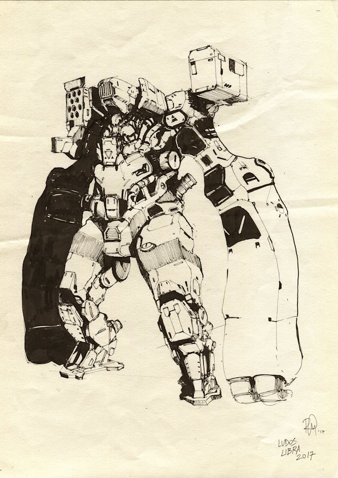 sketch robot design and mecha