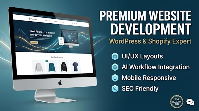 design ai powered wordpress website or shopify store UI UX