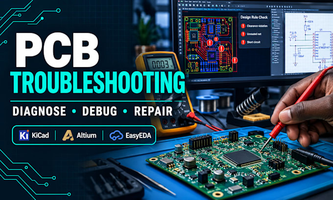 repair, troubleshoot, pcb diagnose circuits, fix design errors debug electronics