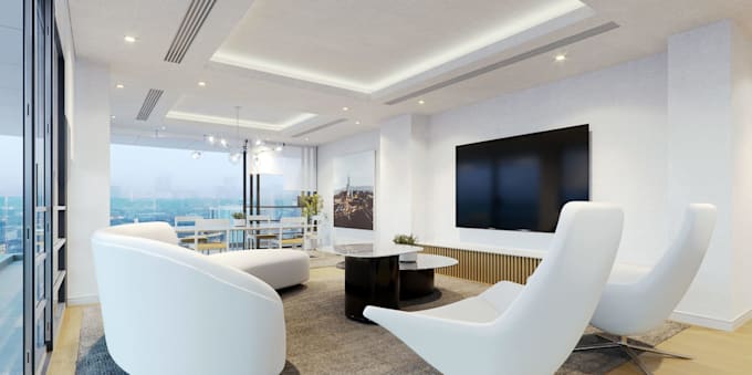 complete penthouse apartment,residential space,house interior,cgi rendering