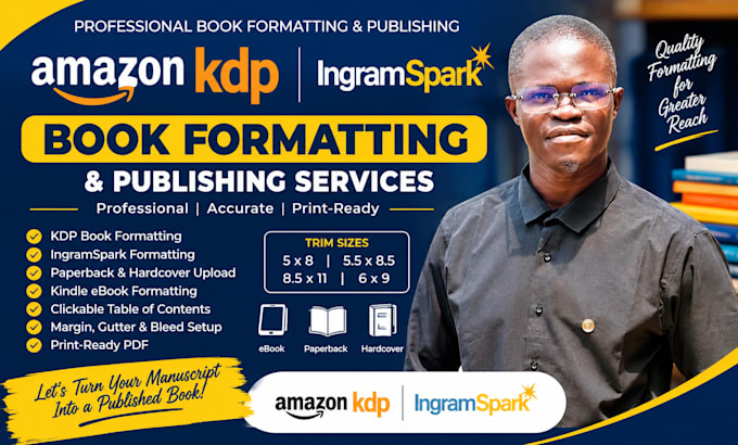 do amazon KDP formatting, ingramspark book layout, and KDP book publishing