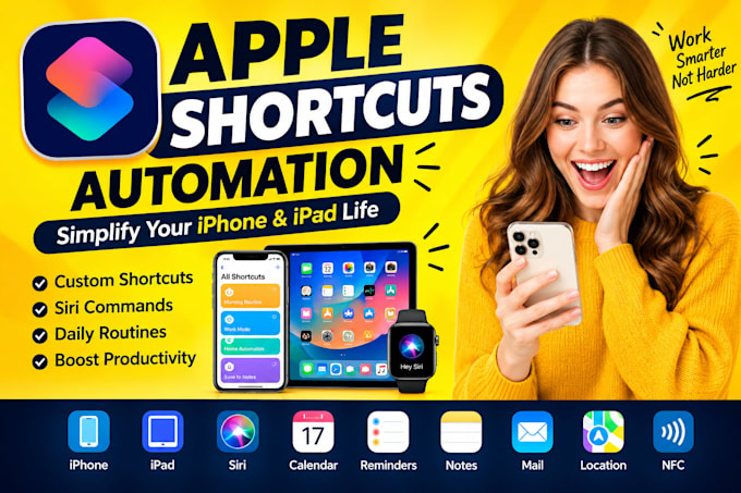 setup apple shortcuts for iphone, ipad automation siri commands, and daily tasks