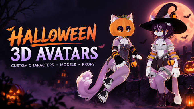 create spooky 3d characters, monsters and halloween props