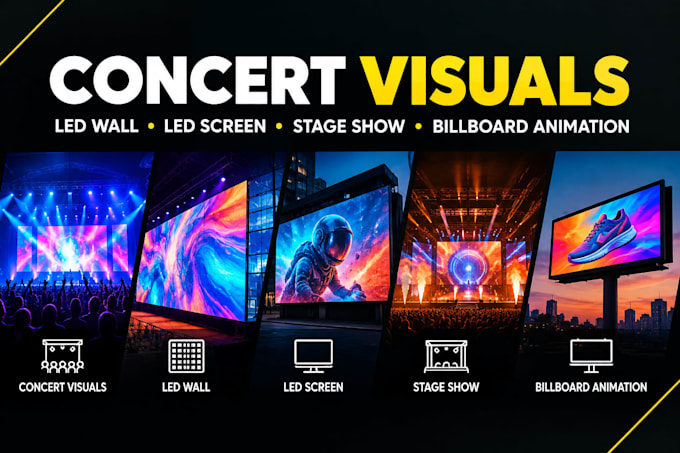 create concert visuals, led wall, led screen, stage show and billboard animation