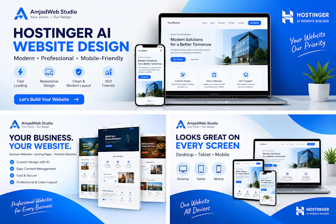 build a professional website using hostinger ai