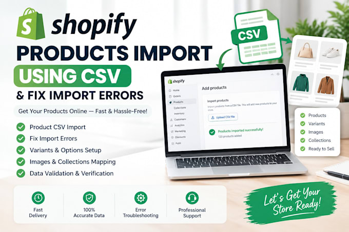import shopify products using CSV and fix import errors