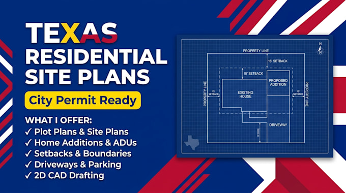 draw texas residential site plans for city permit
