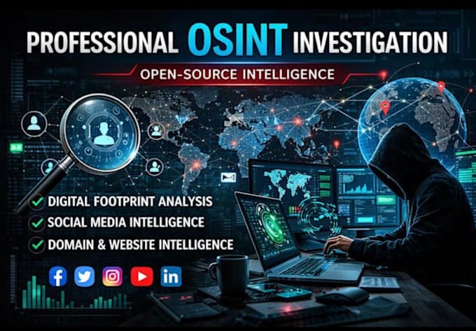 perform osint investigation,backgrond check, and threat intelligence