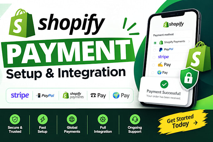 setup and integrate shopify payment gateway stripe paypal and wise