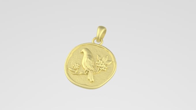 make 3d bird engraving pendant
