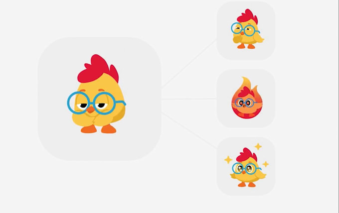 create character mascot rive, lottie animations web and app