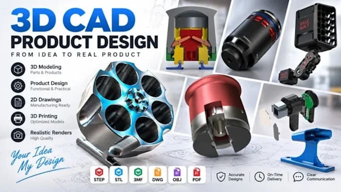 create 3d cad models and industrial product designs