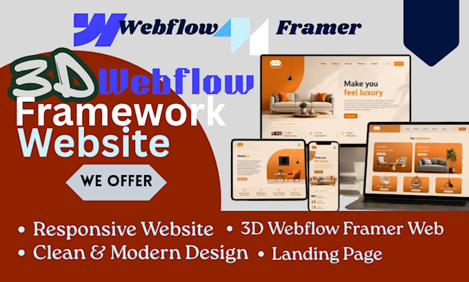 build a modern webflow or framer website with 3d effects