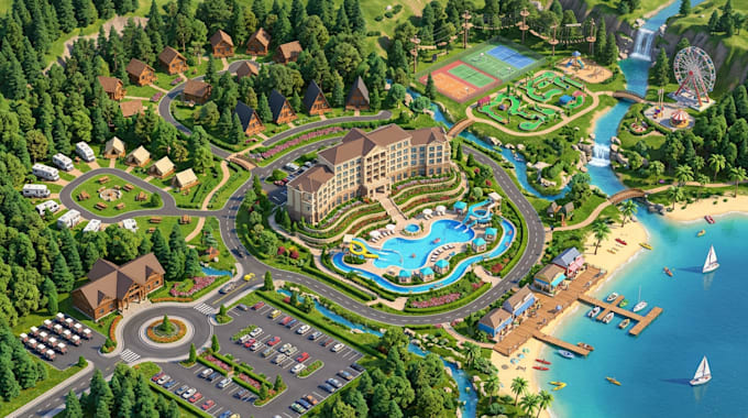 create 3d resort maps, campground layouts and vacation park maps