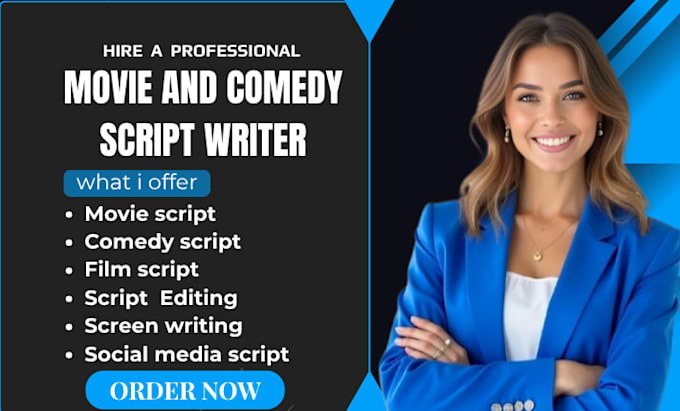 write comedy script screenplay writing movie script youtube script film script