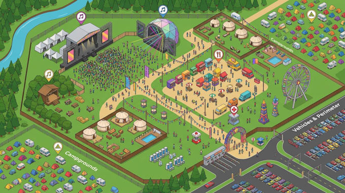 design professional vector illustrated map for event and venues