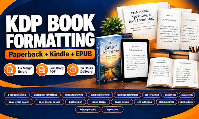 do KDP book formatting, paperback, ebook, kindle, epub, layout, indesign, PDF