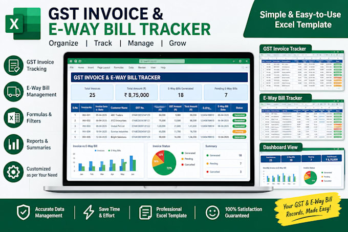 create gst invoice and e way bill trackers in excel
