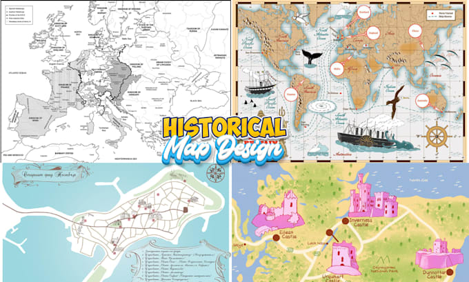 design old historical map, alternate history map, 2d fantasy map design, war map