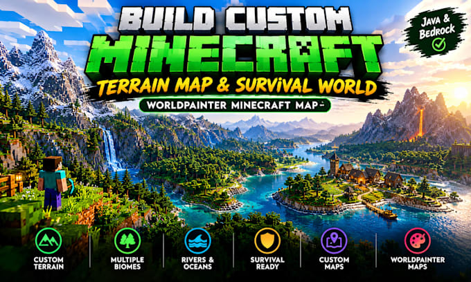 build custom minecraft terrain map and survival world worldpainter minecraft map