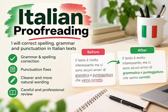proofread and improve your italian texts