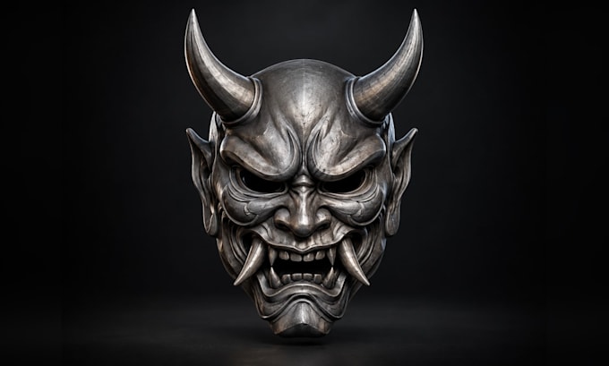 Design oni mask, anime mask, dj mask, and 2d to 3d models in maya by ...