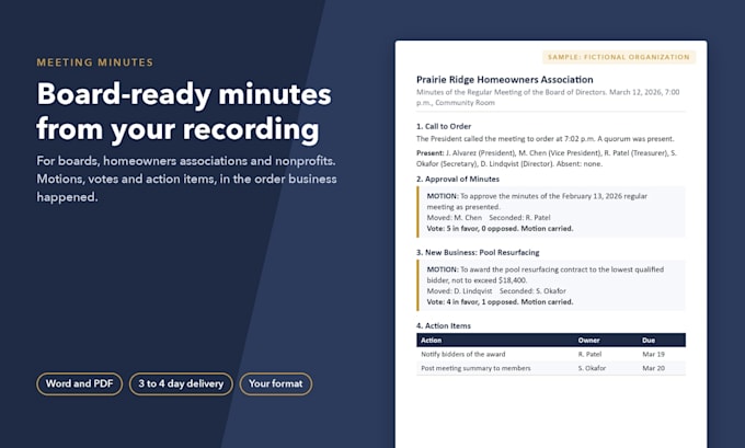 write your meeting minutes