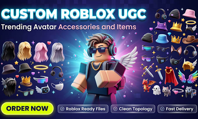 Create custom roblox ugc accessories, hats, hair and optimized 3d ...