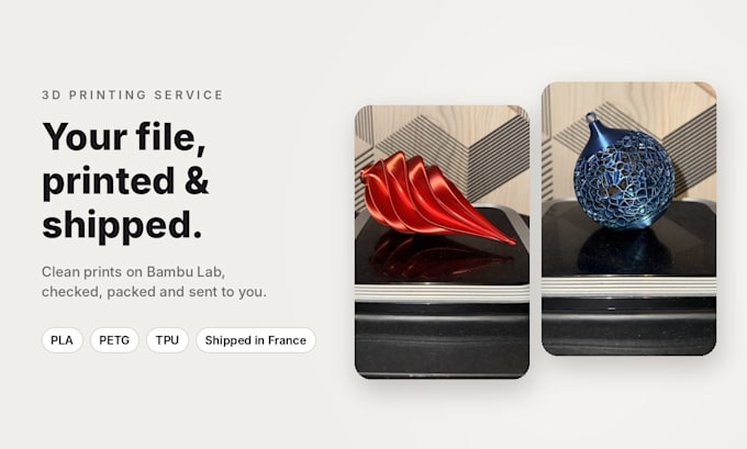 3d print your stl file and ship it to you