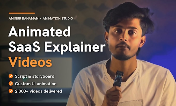 create a 2d animated saas explainer video and saas demo video