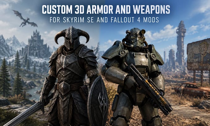 create 3d armor and weapons for skyrim and fallout 4 mods