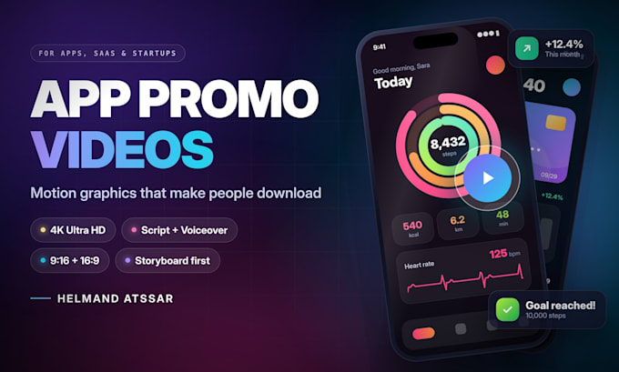 create a professional app promo video with motion graphics