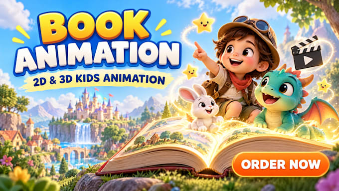 create book animation, 3d animation for kids and 3d kids animation