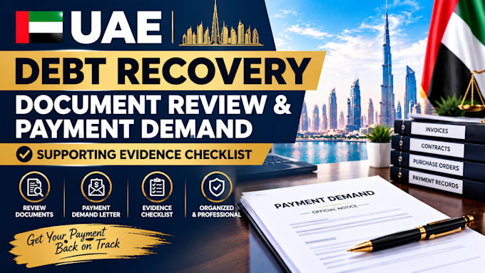 review uae debt recovery documents prepare a payment demand, supporting evidence