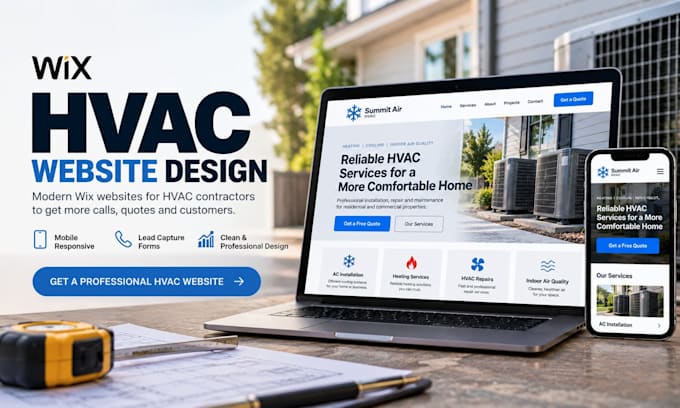 design a professional wix website for hvac contractors