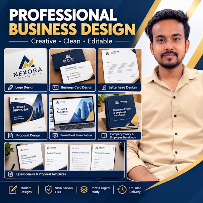 design professional corporate branding or business documents