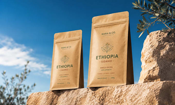 design coffee packaging, coffee bags and labels