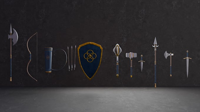 create game ready 3d weapons, and props for your game