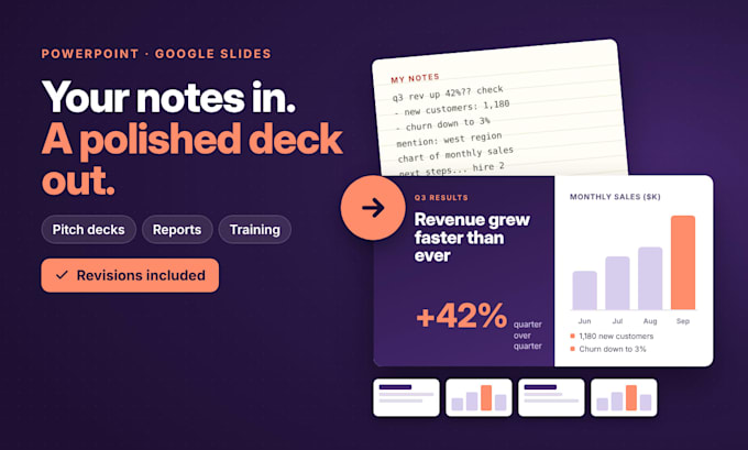 turn your notes or report into a polished professional presentation