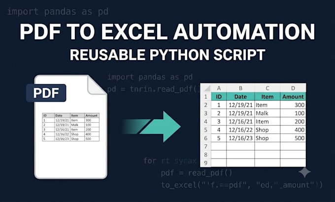 automate PDF to excel table extraction with python