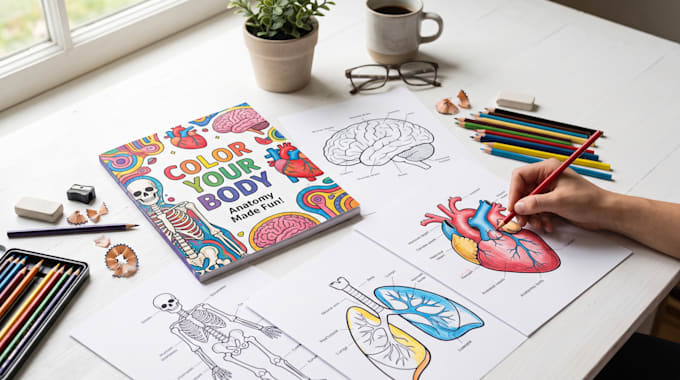 create a custom human anatomy coloring book