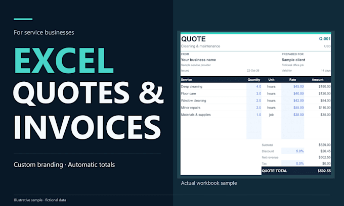 create custom excel invoice and quotation templates for your business