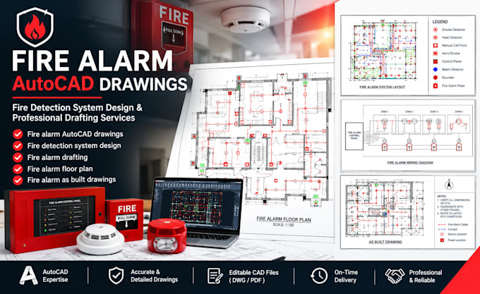 fire alarm fire detection system design and floor plans