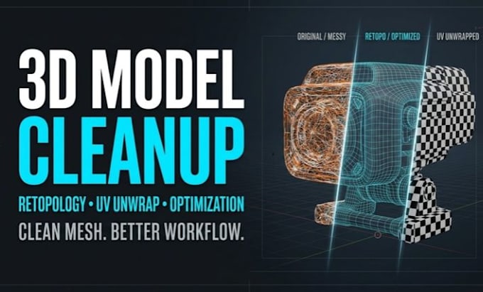 retopologize mesh, optimize uv unwrap and clean up your 3d model