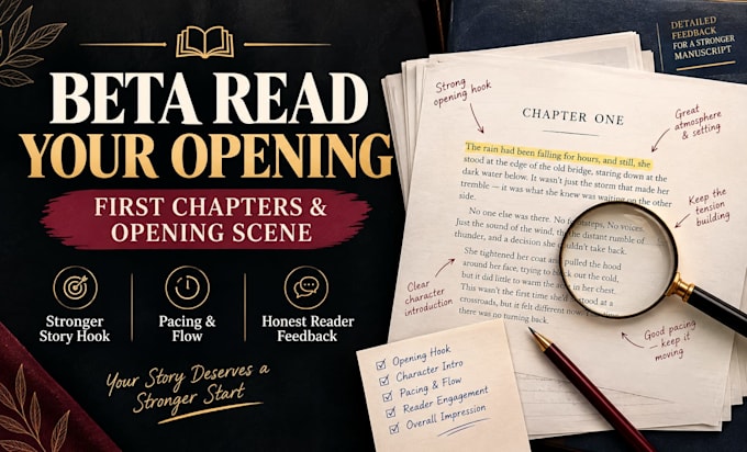 beta read your first chapters and opening scene